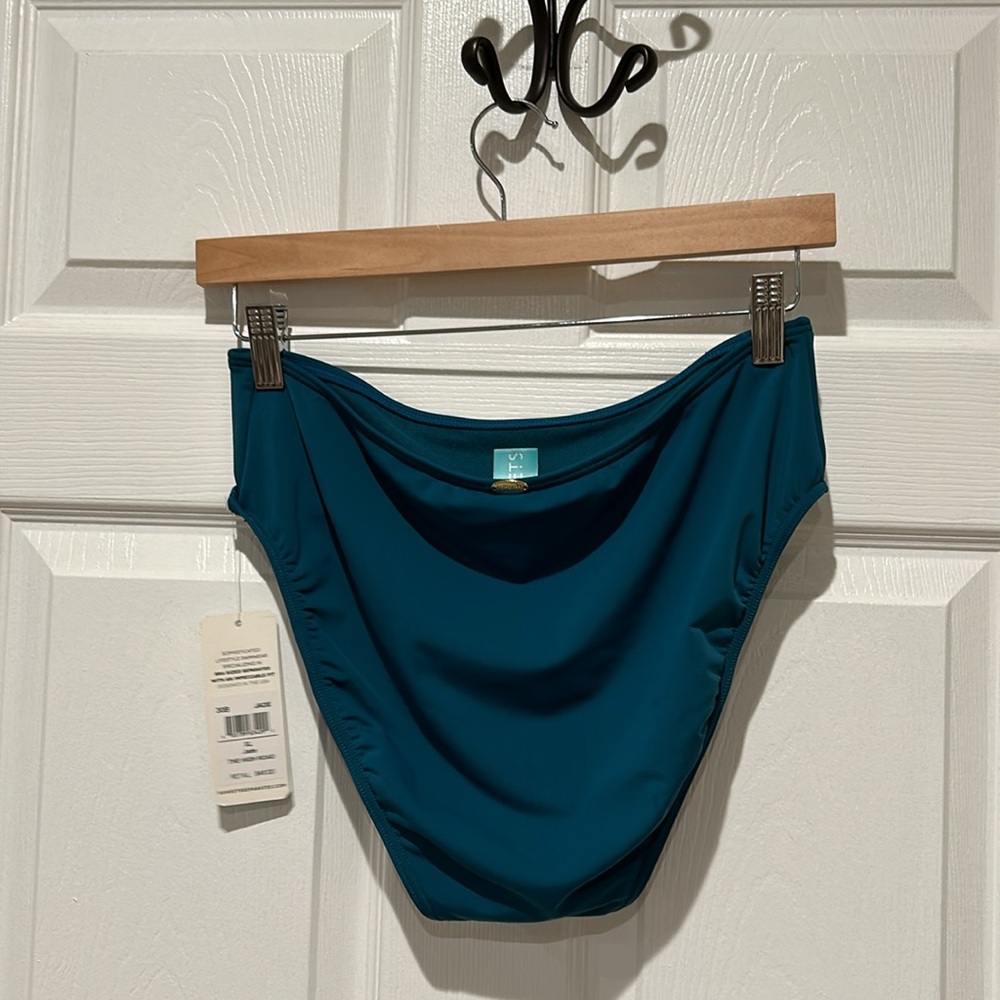 Teal High-Waist Bikini Bottom - Picture 2 of 7